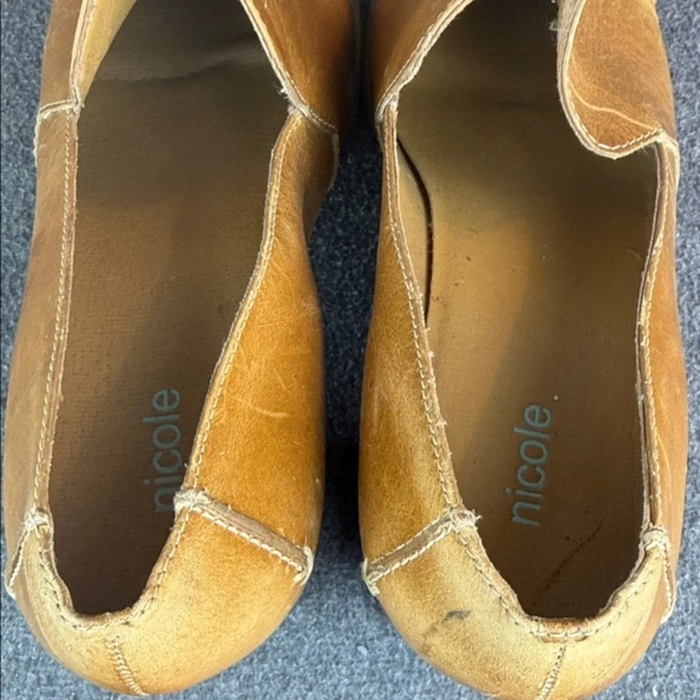 Vintage Made in Brazil Distressed Block Heel Leather Shoes 9.5M‎